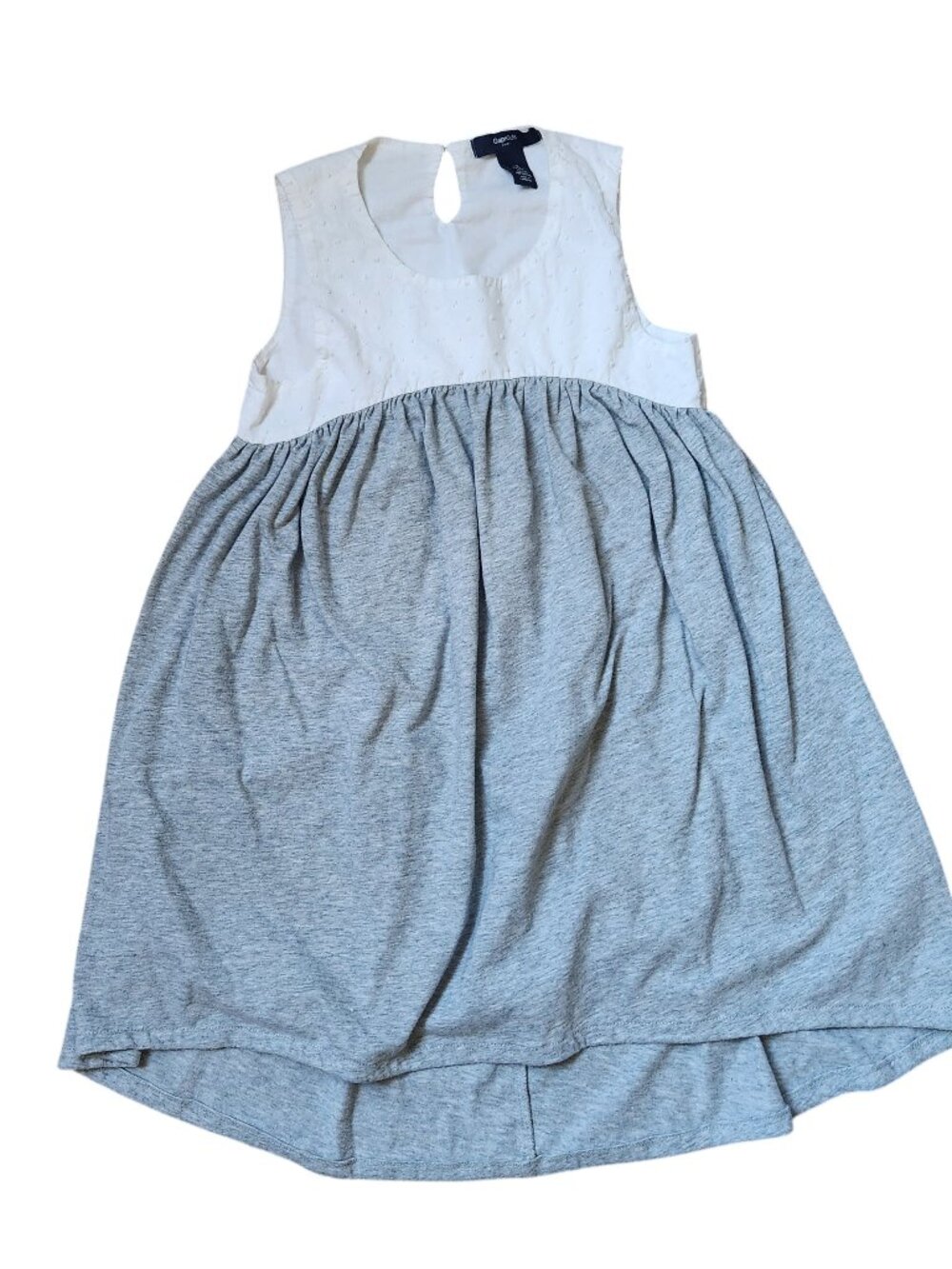 GAP Kids Girls' Sleeveless High Low Dress Size Small White Heather Gray